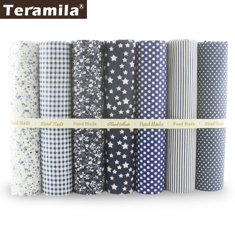 7 Pieces Simple and Plain Color Series Soft Cotton Fabric Fat Quarters Kinds Design Quilting Cloth Scrapbooking Sets Sewing
