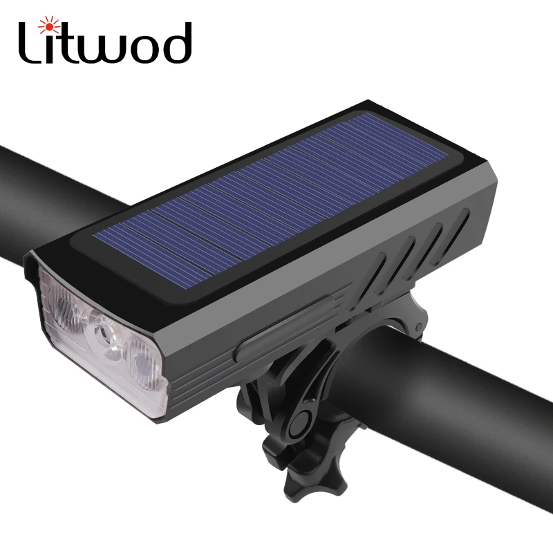 

Solar Charging Built in Battery Bike Light Waterpoof Outdoor Sports MTB Lamp Headlight Ultralight Flashlight Bicycle Light