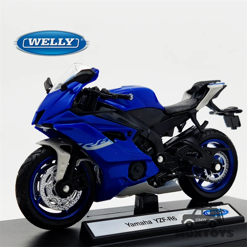 Welly 1:18 2020 Yamaha YZF-R6 синий литая мотоцикл |