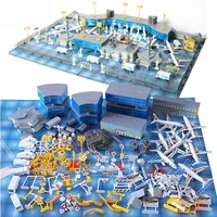 200pcs aircraft airports model toy figures plastic vechile airplane playset airport assembled toys for children kids boys gift