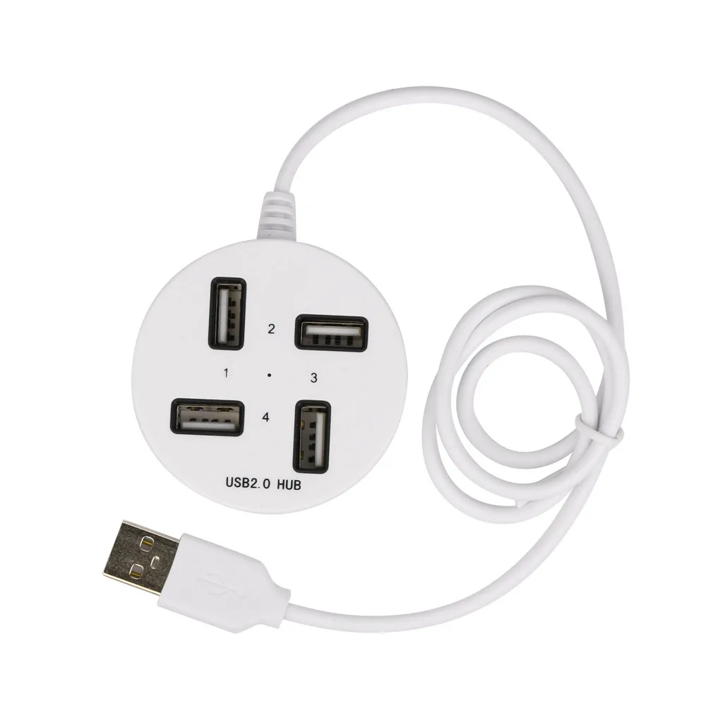 Белый 4 порта USB 2,0 разветвитель концентратор с входным Питанием постоянного тока мульти высокоскоростной usb-хаб разветвитель адаптер для компьютера ноутбука для ПК - Цвет: Белый