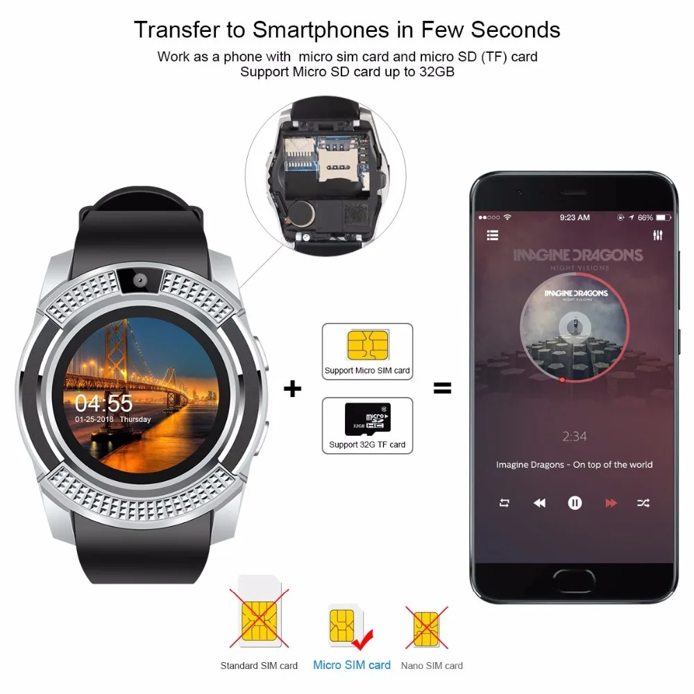 Смарт-часы для мужчин спортивные часы с Bluetooth женские поддержка Sim TF карта