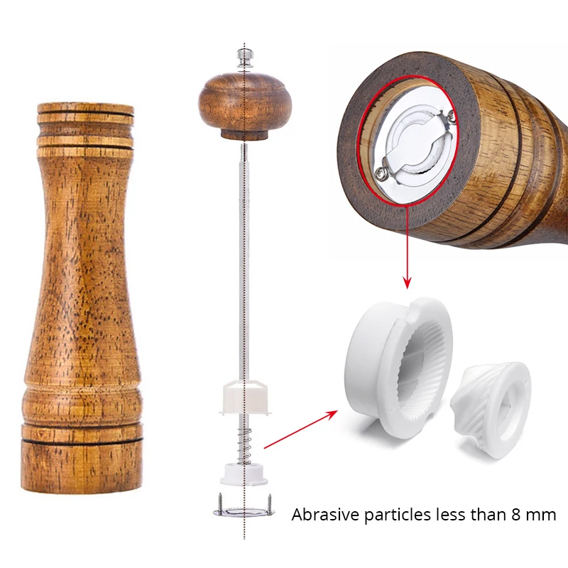 Мельница для специй перца деревянный 5/8/10 дюймов ручной перец Регулируемый