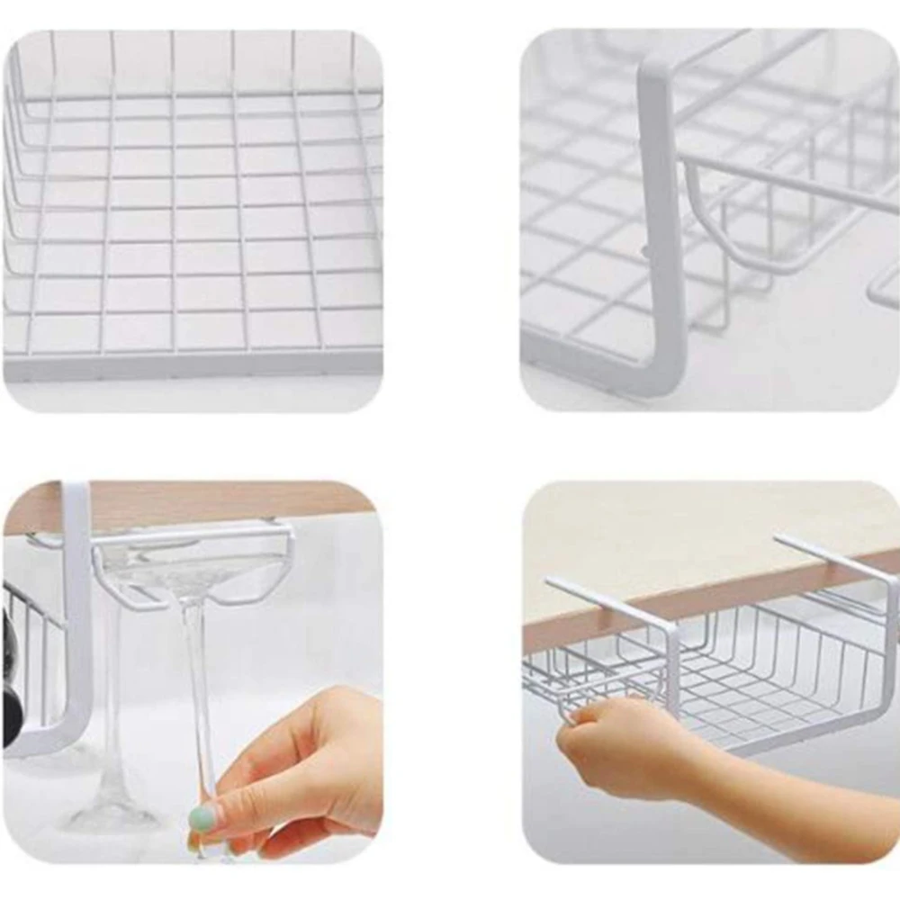 

Wine Glass Rack Upside Down Nail-Free Hanging Home Kitchen Storage Compartment