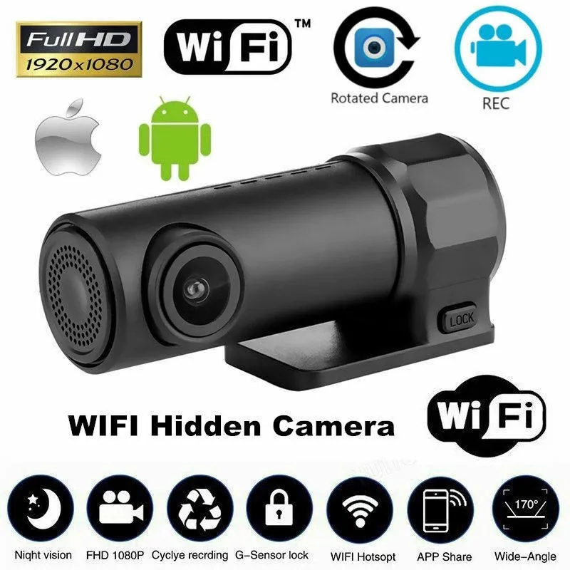 Мини-видеорегистратор HD1080P с функцией ночного видения Wi-Fi угол обзора 170 ° |