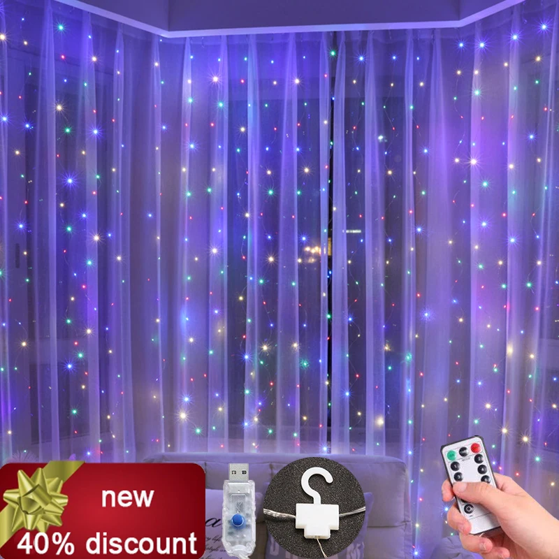 3 м USB СВЕТОДИОДНАЯ Гирлянда для занавесок светящаяся сказочная гирлянда пульт