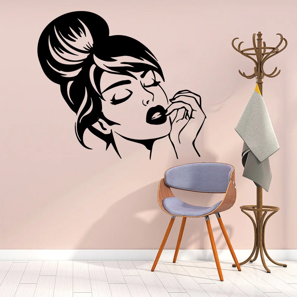 Резные женские настенные Стикеры съемные наклейки Diy обои для детской комнаты