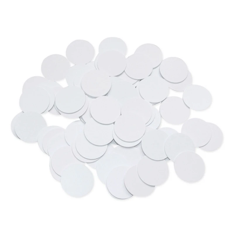 

10pcs 25mm Waterproof Coin Shape Cards Rewritable Blank White NFC 215 Tag Cards New