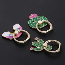 Universal Rainbow Phone Ring Holder Mobile Phone Holder Stand cactus Finger Ring Holder suporte celular For iPhone Samsung Table