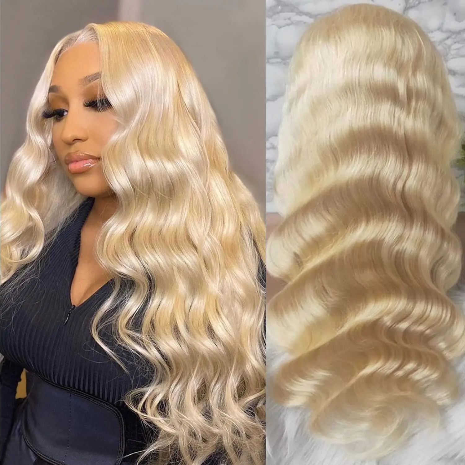 

32 inch 613 Blonde Lace Front Wig Human Hair Wigs Women Transparent 13x4 Lace Frontal Wig Blonde Bone Body Wave Human Hair Wigs