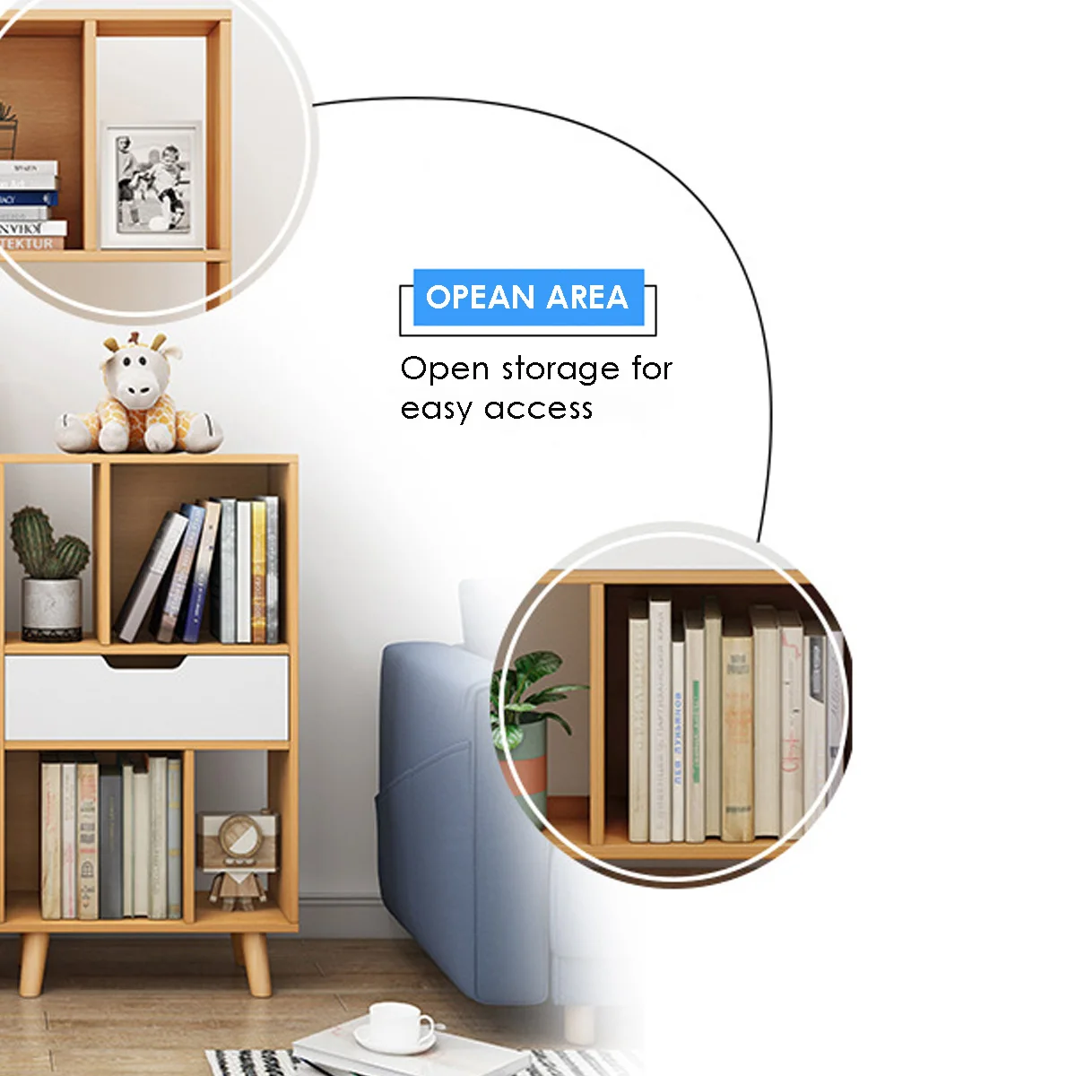 

Wooden Bookcase Bookshelf Closet Books Towels Utensils Living Room Storage Organizer Book-Rack Display-Shelf Furniture