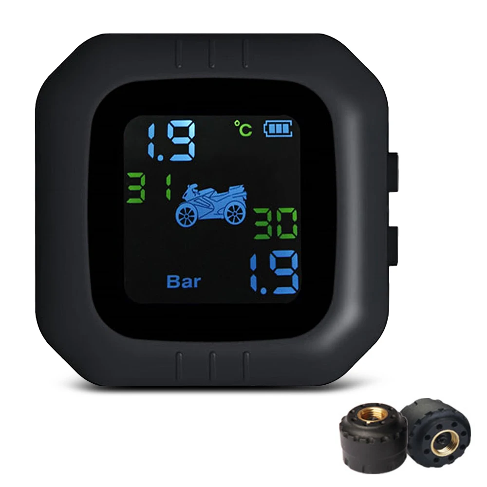 Zeepin Moto TPMS зарядка через usb мотоцикл ЖК-экран дисплей система мониторинга давления в шинах с 2 внешними датчиками