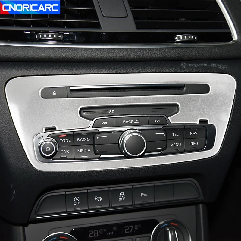 

Stainless Steel Car Styling Console CD Panel Frame Cover Sticker Trim For Audi Q3 2013-16 Auto Interior Accessories