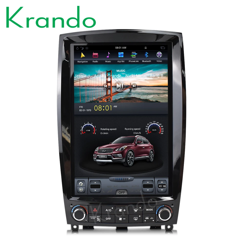 Krando Android 9 0 4G RAM 12 1 &quotTesla вертикальный автомобильный радиоприемник плеер для Infiniti