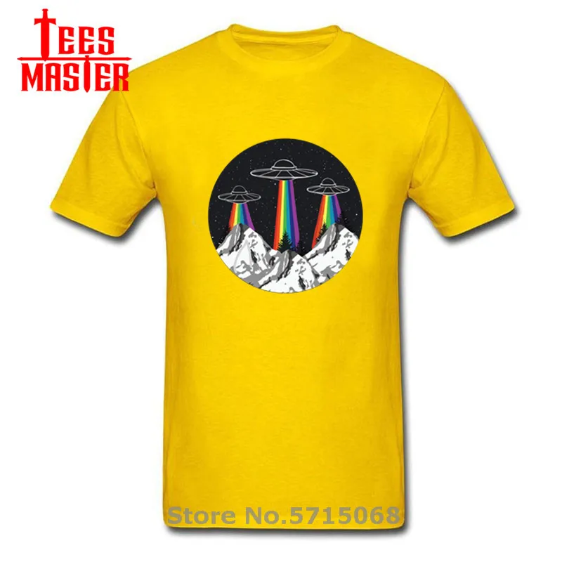 Футболка мужская Радужная с инопланетянином модная хипстерская рубашка из