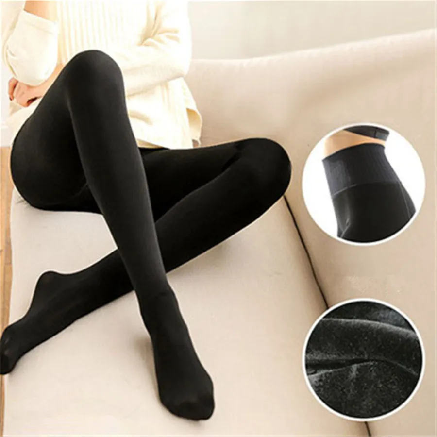 

Autumn Winter Women Warm Pantyhose High Waist Elastic Soft Cotton Slimming Tights Faux Velvet Knitted Stretchy Pantyhose Hosiery