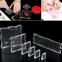 7pcs chroma stamp blocks acrylic clear stamping blocks tools with grid and grip diy crafts ornaments handmade tool