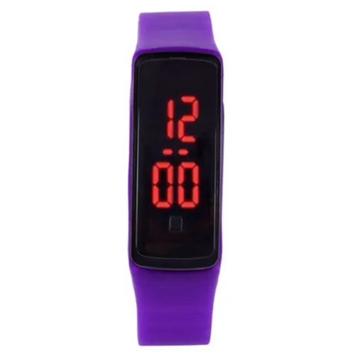 purple Новые Мягкие силиконовые ремешки для часов модные уличные мужские часы женские светодиодный цифровые часы Платье Спортивные часы дети для студентов часы - Цвет: purple