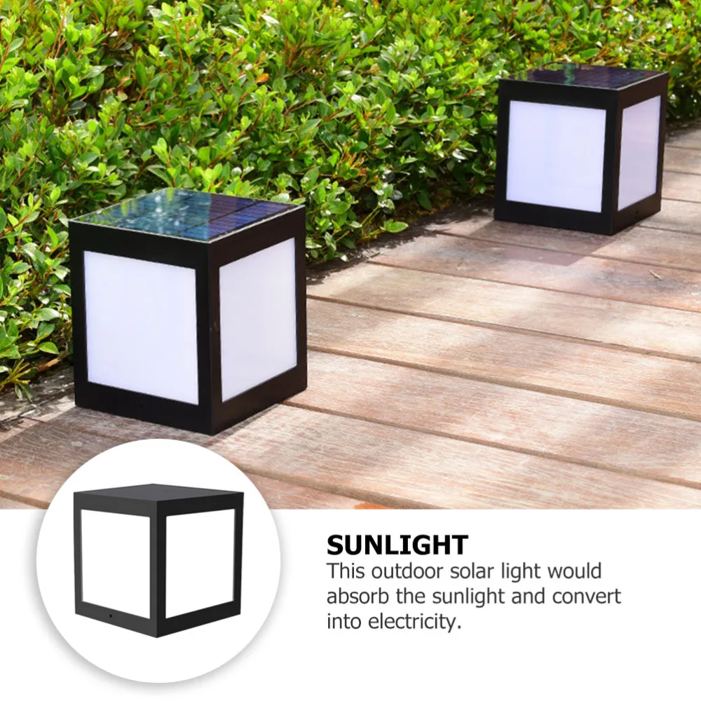 

1Pc Outdoor Wall Light Waterproof Solar Lamp Fence Wall Lamp Pathway Light Black
