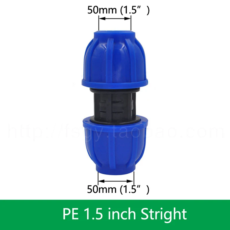 

1pcs PE Connector Pipe Fittings 20MM 25MM 32MM Water Tube Direct 1/2" 3/4" 1" Thread Quick Connect Live Joint