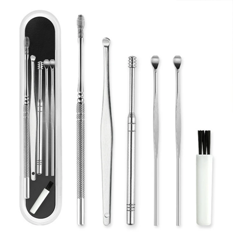 

5 6 7 Pcs/set Ear Wax Pickers Stainless Steel Earpick Wax Remover Curette Ear Pick Cleaner Ear Cleaner Spoon Care Ear Clean Tool