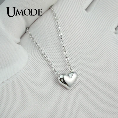 UMODE Новинка 2015 Ожерелье с отполированной подвеской позолоченное белым золотом в