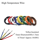 18AWG 0,75 мм высокотемпературный провод PTFE FEP изоляционный кабель устойчивый к электронике Луженый посеребренный медный многожильный