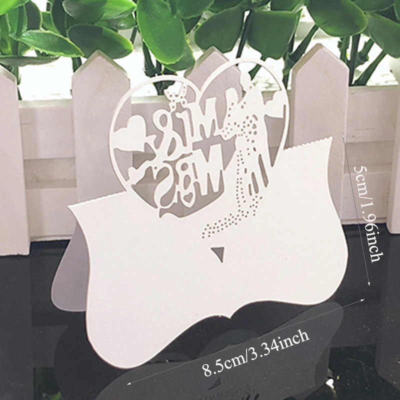 50 шт. MR & MRS Love Heart перламутровая карточка для расстановки стола своими руками имя