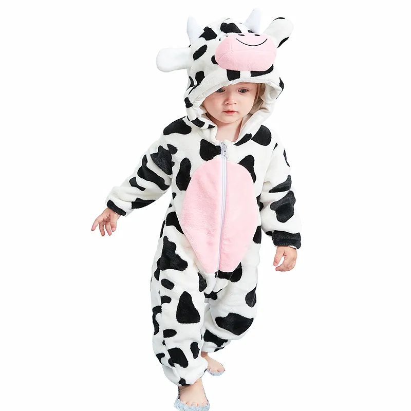 

MICHLEY Baby Animal Rompers Lion/tiger Clothes 0-3Y Toddler Boy Girl Cartoon Onesie Zipper Flannel Warm Newborn Baby Crawl Suit