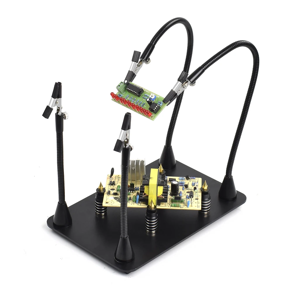 NEWACALOX Рука помощи третья рука паяльная станция для PCB 4 Гибкие Магнитные руки с 360 градусов крокодил сварки инструмент