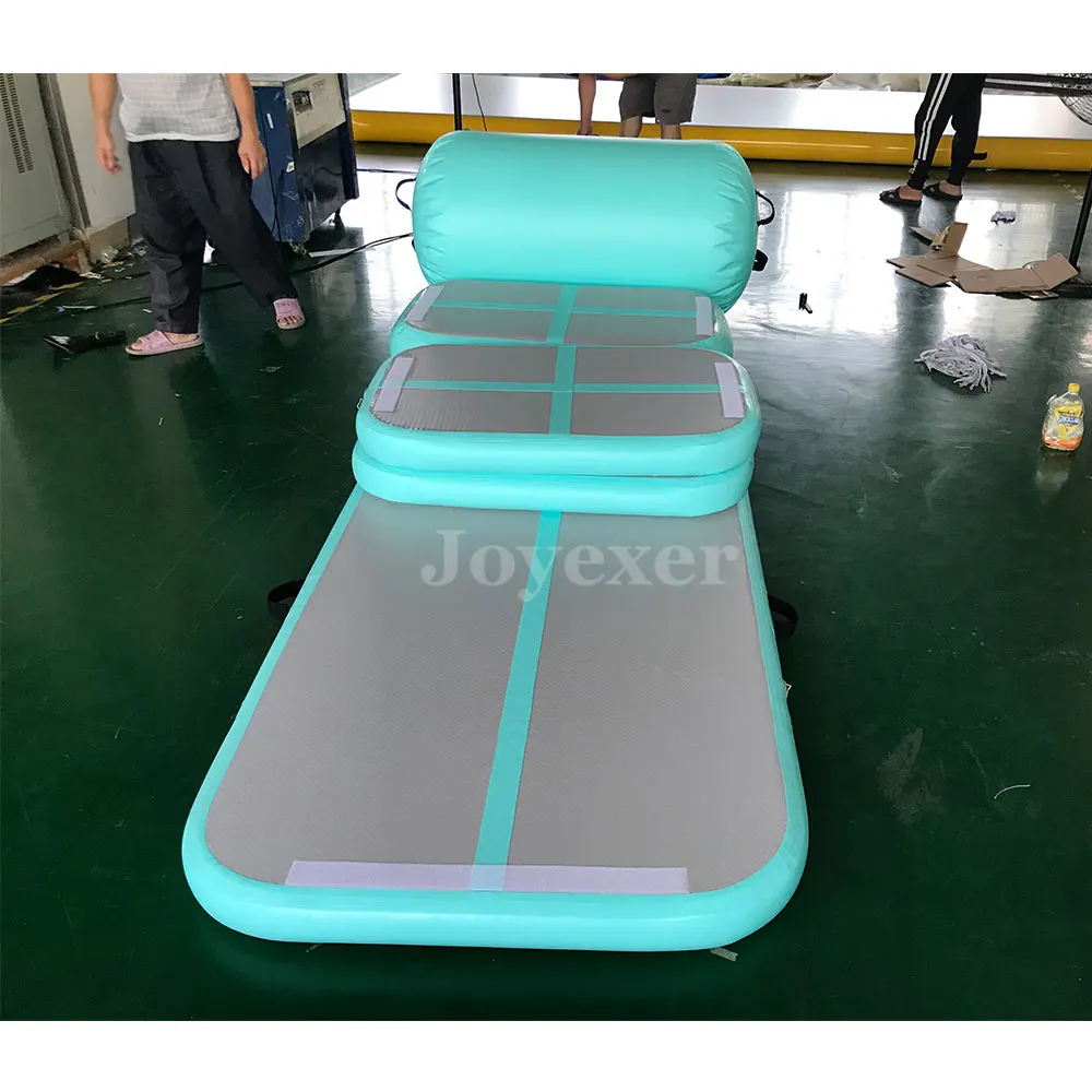 Надувной коврик для гимнастики 3 м цвет зеленый мятный | Игрушки и хобби