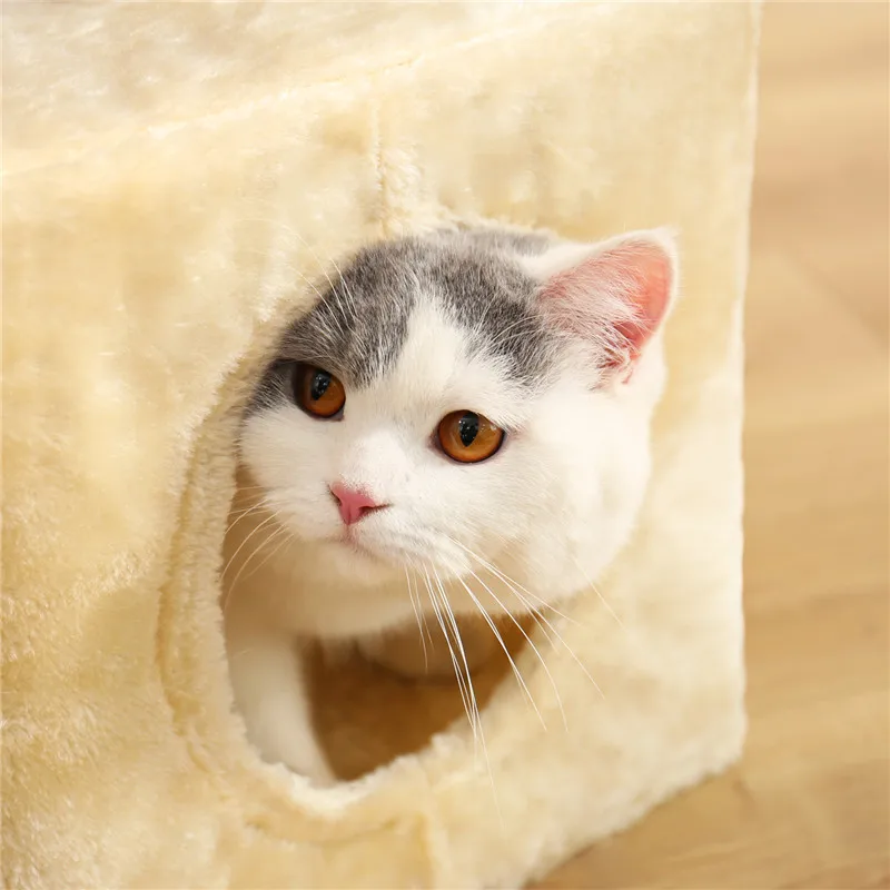 

Cat Tree Climbing Tower Condo House Cat Activity Tree with Sisal Scratching Posts for Kitten Activity Centre Playhouse Cat Tower