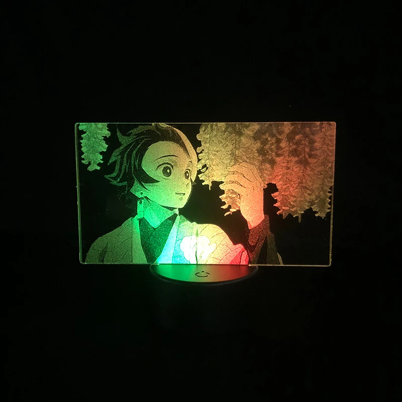 

Двухцветная светодиодная лампа с дистанционным управлением, двухцветный комнатный 3D светильник для Slayer демонов, камадо, танджиру, японское...