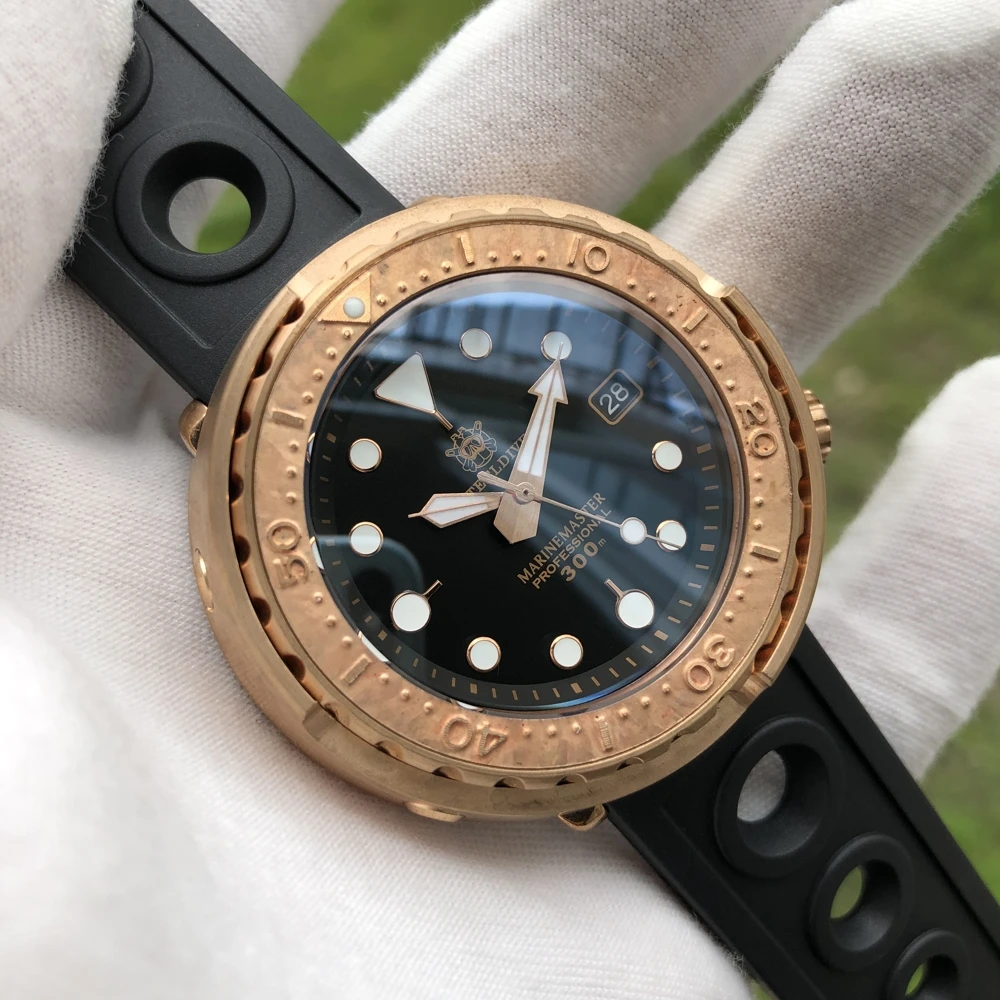 

STEELDIVE 1975S Bronze Tuna Diver Watch 300M Waterproof Sapphire Ceramic Bezel C3 Luminous NH35 Automatic Mechanical Watches