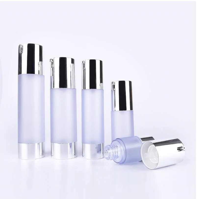 30ml frosted airless bottle silver pump  lotion emulsion serum hyaluronic toner ANTI SUNSHINE essence skin care cosmetic packin