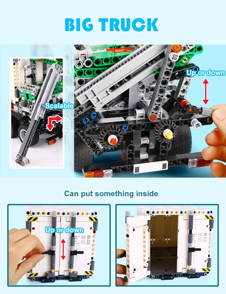 20076 серия Technic набор "большой грузовик" совместим с 42078 строительными блоками, кирпичи, обучающая игрушка, рождественский подарок