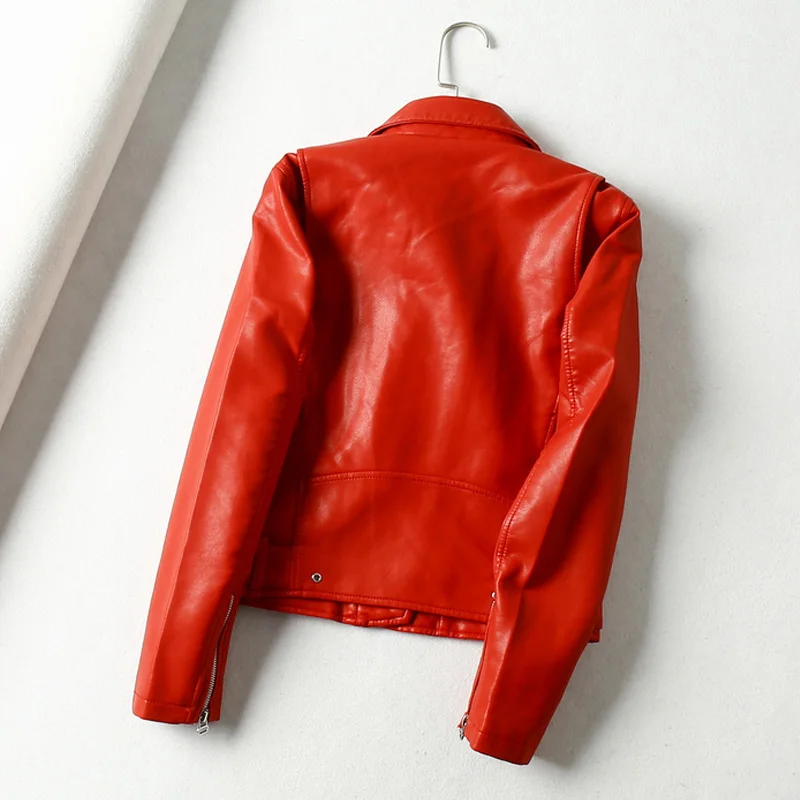 Новинка 2020 женские осенние черные Базовые Куртки из искусственной кожи с