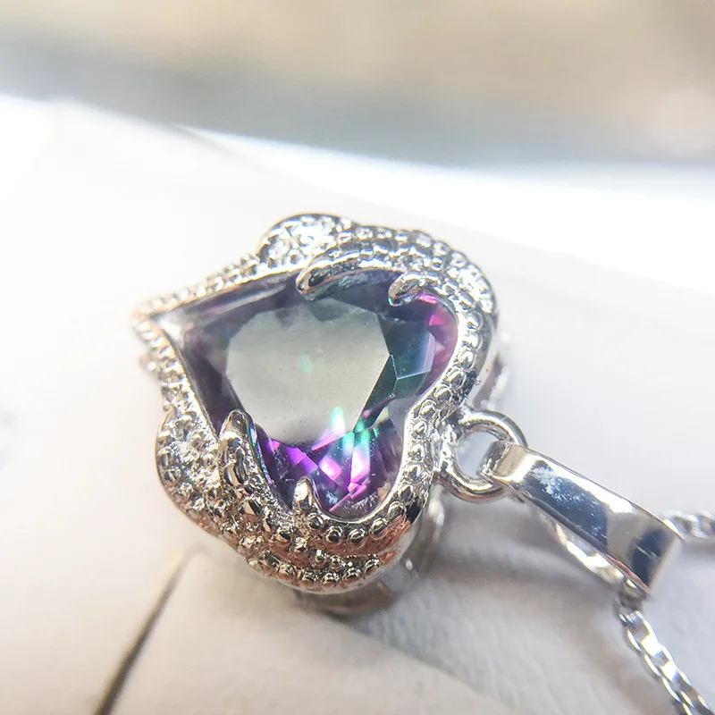 

Серебро 925 пробы ожерелье VVS1 алмаз 2 карат кулон для женщин Свадьба Белый Топаз чистый натуральный драгоценный камень подвески