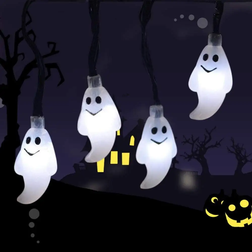 

30 LED Halloween String Light Ghost Skull Decorative Lights Battery OperatedFairy Lighting Party Outdoor Indoor Holiday Decor
