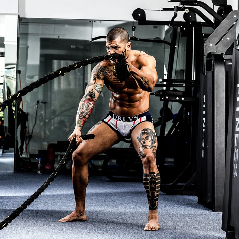 Брендовые боксеры, мужское нижнее белье ORLVS, фирменные мужские боксеры s Cueca, дышащее Сетчатое нижнее белье, мужские боксеры, Cuecas OR92