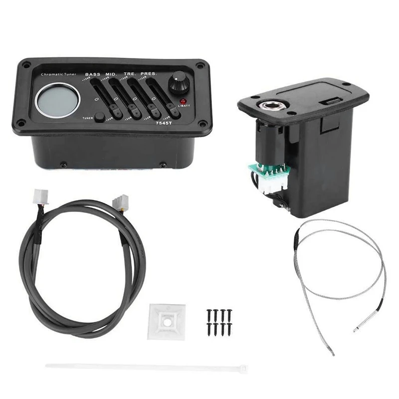 EQ 7545T 4 полосный Акустическая гитара встроенный пьезо эквалайзер Пикап с ЖК