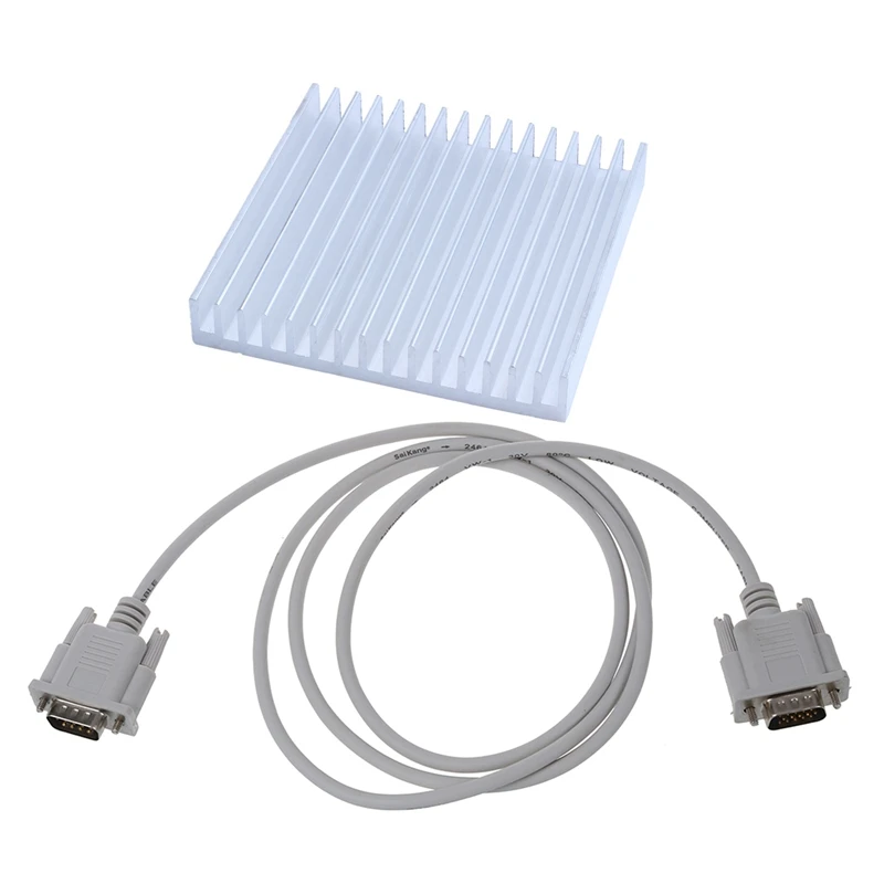 VGA DB15 Male к RS232 DB9 Pin Переходный кабель и серебристый алюминиевый радиатор-радиатор