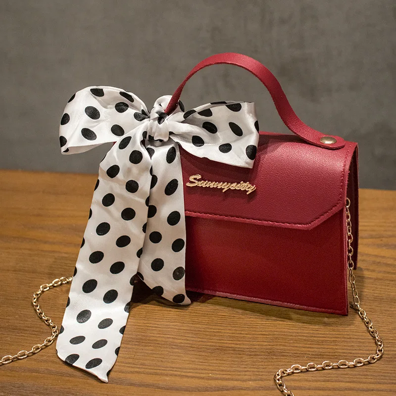 

PU Handbag New Handbag Chain Shoulder Diagonal Scarf Dropshipping Harajuku Crossbody Bag Purses and Handbags Luxury