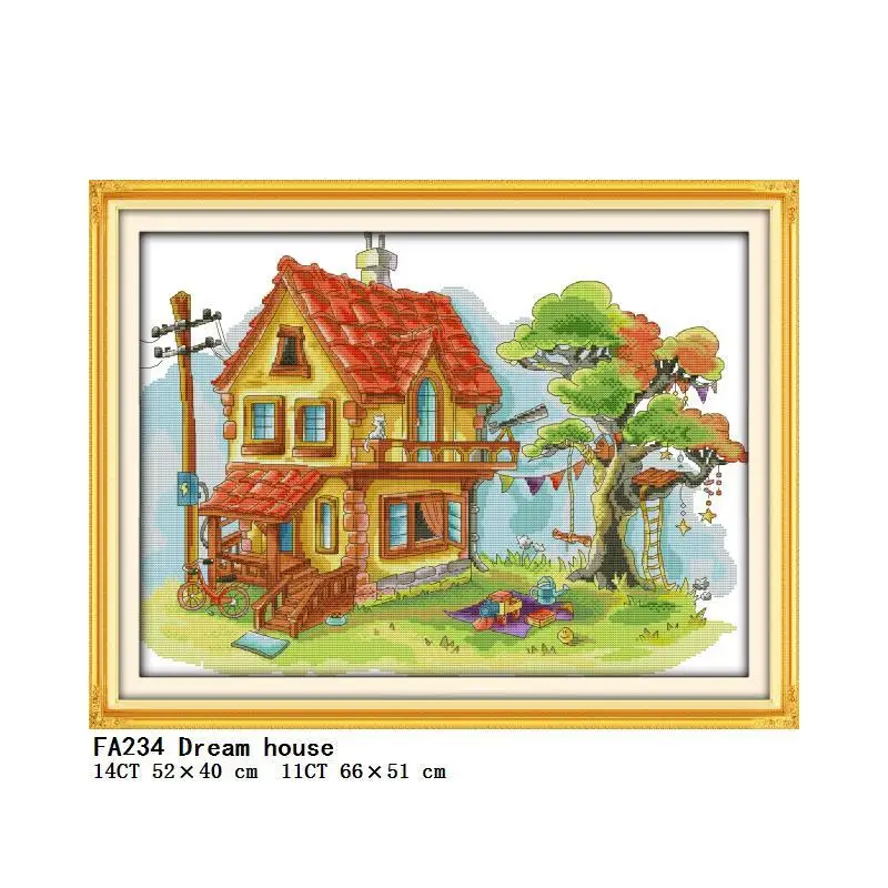 

joi sunday Warm Home 11CT 14CT Embroidered Canvas Cross Stitch Kit Bedroom and Living Room Ornaments Hand Embroidered Paintings