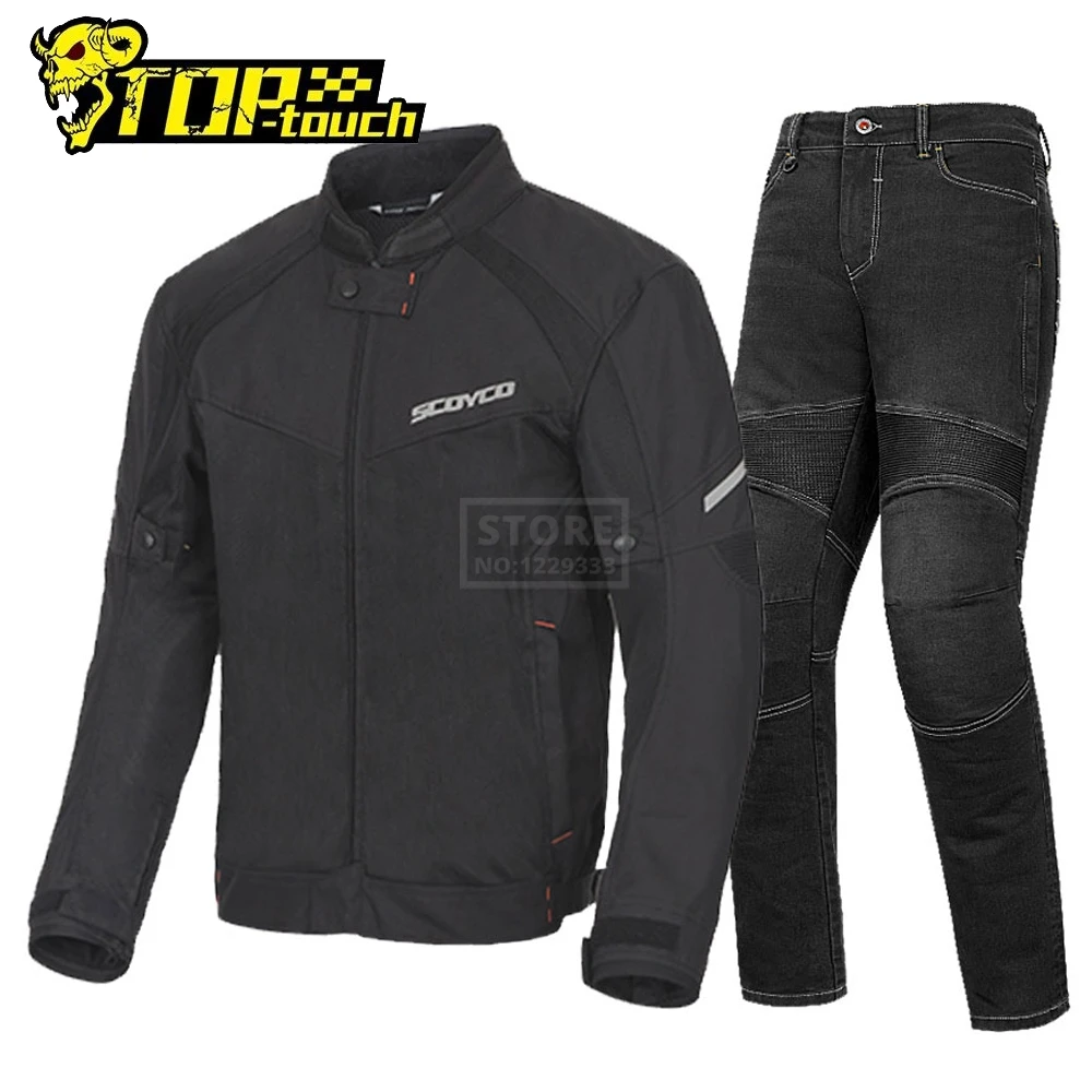 

SCOYCO Men Motorcycle Jacket Summer Breathable Mesh Moto Jacket Motocross Off-Road Jacket Protective Gear Jaqueta Motociclista