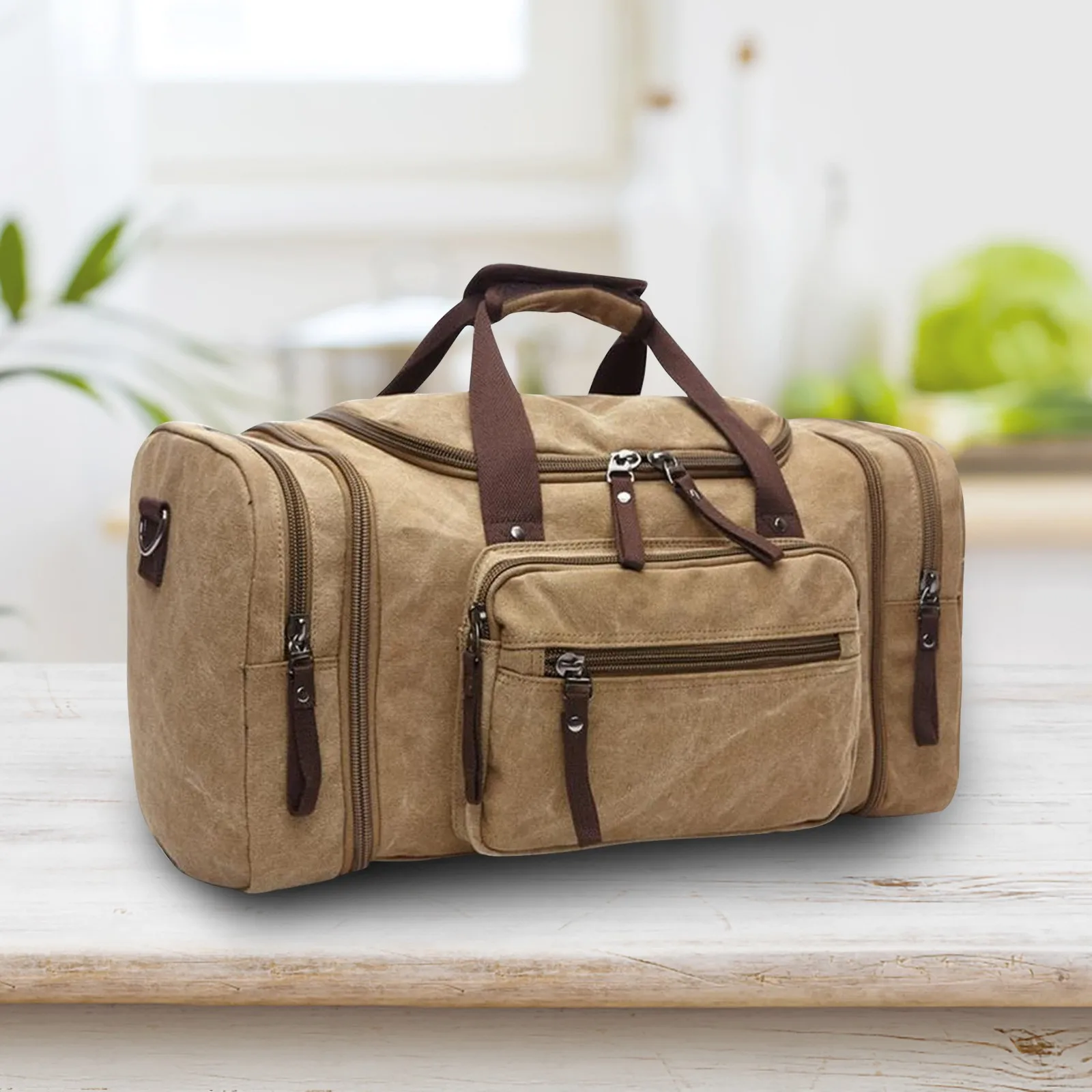 Холщовая дорожная сумка в стиле ретро вместительный ручной чемодан тоут