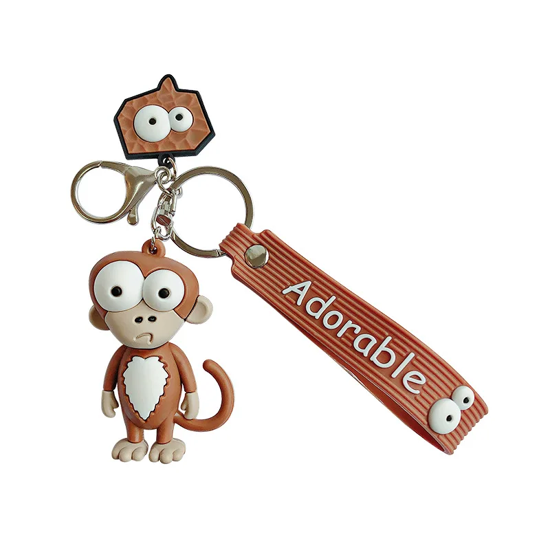 

New Creative Keychains Personality Cartoon Epoxy Playful Monkey Cute Trend Key Chains Bag Pendant Key Rings