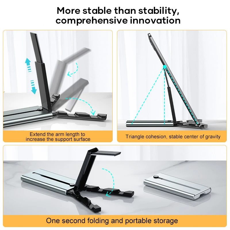 aluminum alloy stand holder with foldable and adjustable for phone and tablet durable phone accessories free global shipping