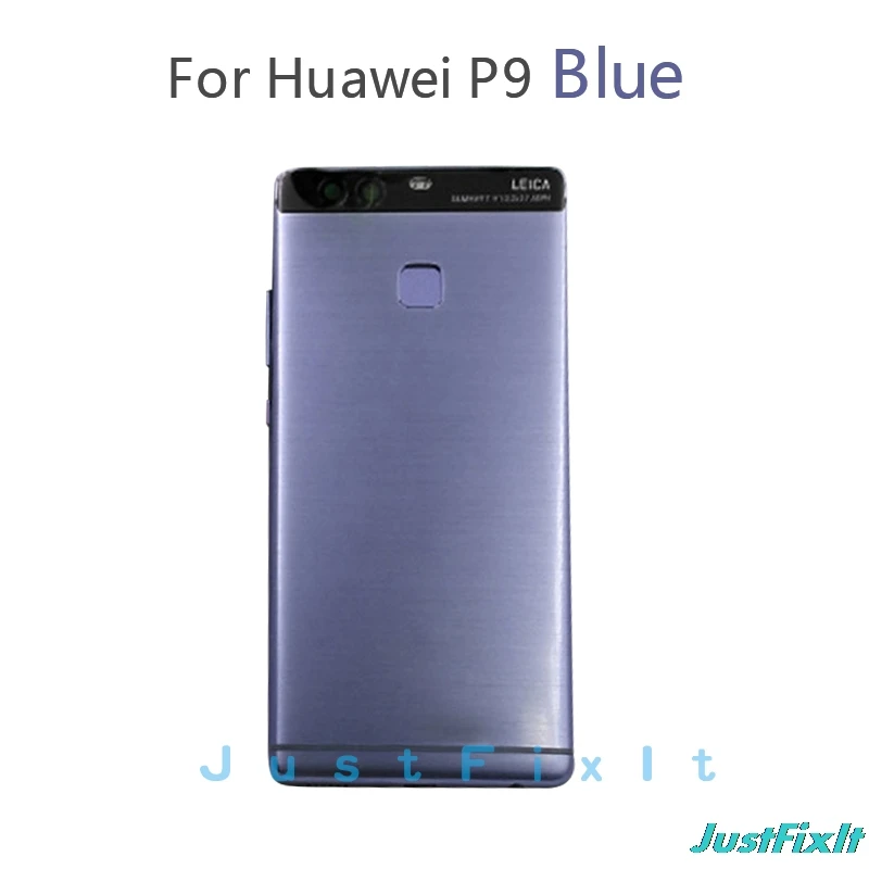 Корпус Батарея Крышка для huawei P9 EVA-L09 EVA-L19 EVA-AL00 дверь задняя Шасси Рама+ отпечатков пальцев Сенсор гибкий кабель - Цвет: Синий