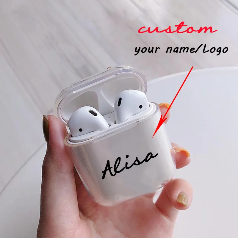 Мягкий силиконовый чехол под заказ с именем/логотипом/изображением для AirPods